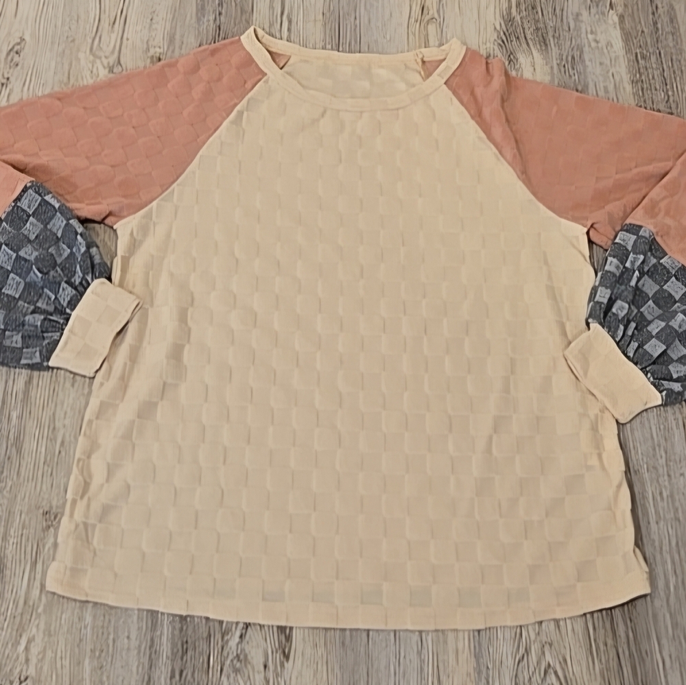 Women's Long Sleeve color block shirt small